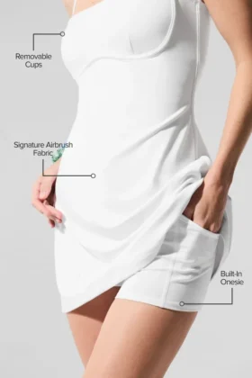 Airbrush Akıcı Elbise – Beyaz/Beyaz