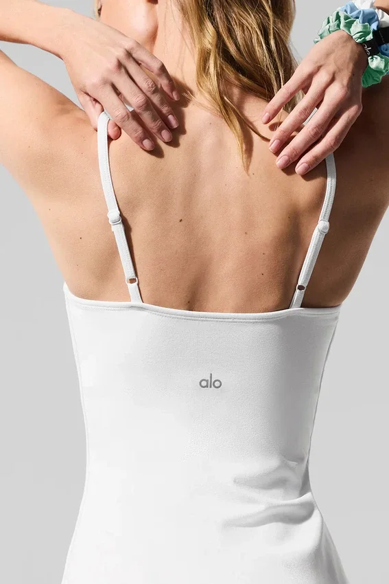 Airbrush Akıcı Elbise - Beyaz/Beyaz