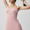 Airbrush Akıcı Elbise - Vintage Pembe/Beyaz