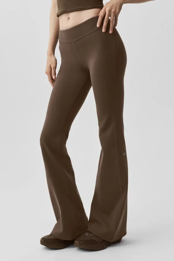 Airbrush Alçak Bel Bootcut Tayt - Espresso