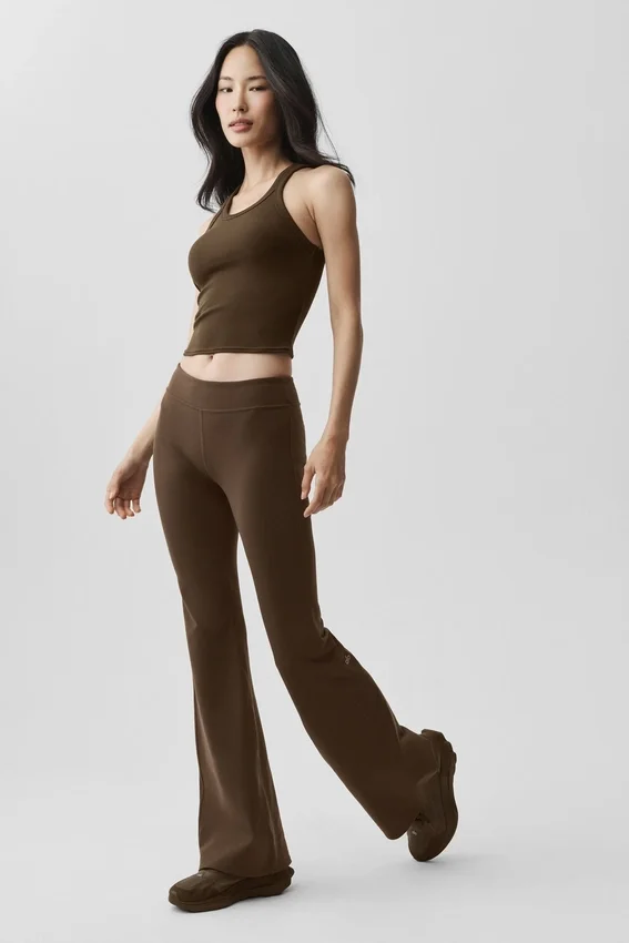 Airbrush Alçak Bel Bootcut Tayt - Espresso