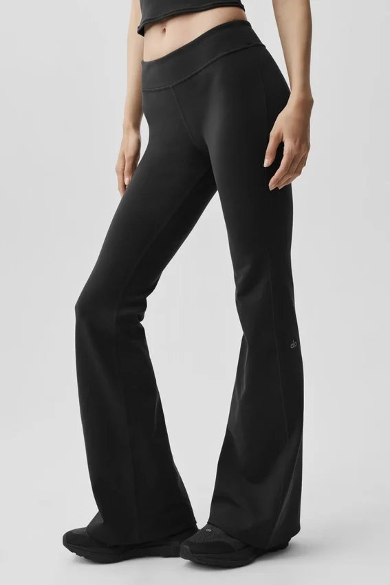 Airbrush Alçak Bel Bootcut Tayt - Siyah