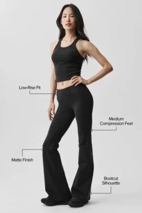 Airbrush Alçak Bel Bootcut Tayt – Siyah