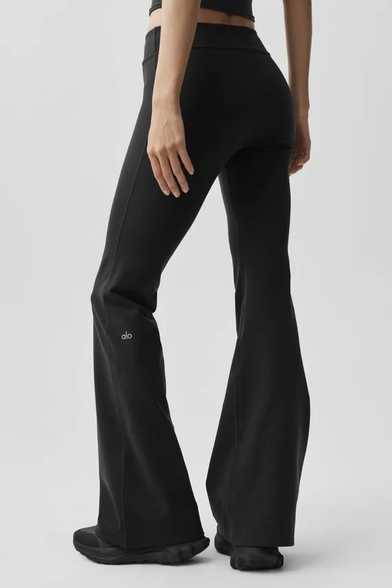 Airbrush Alçak Bel Bootcut Tayt - Siyah