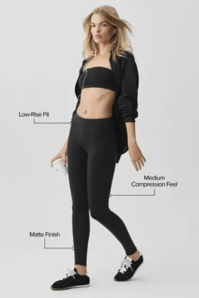 Airbrush Alçak Bel Legging – Siyah