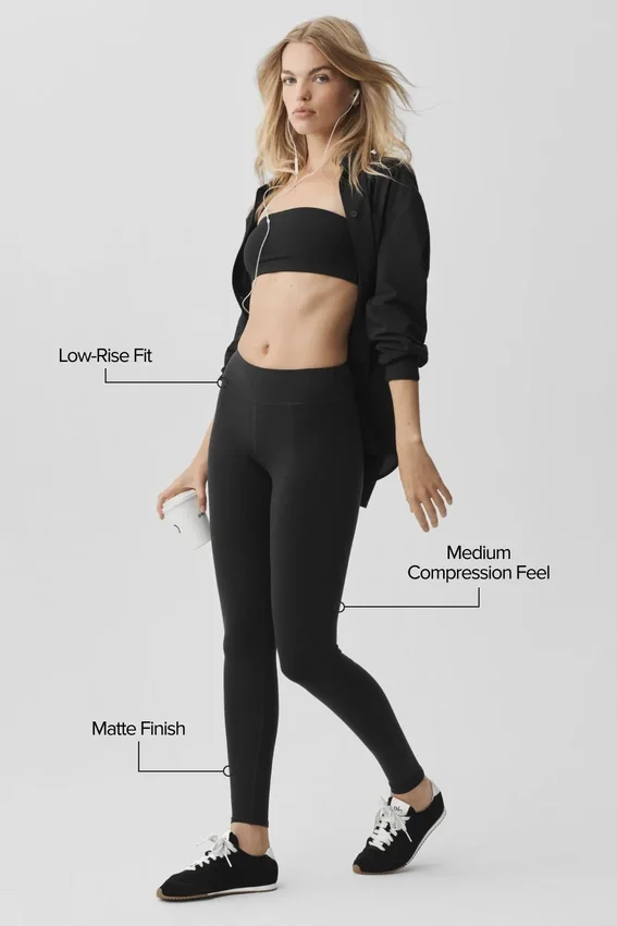 Airbrush Alçak Bel Legging - Siyah