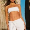 Airbrush Bandeau Sütyen - Beyaz