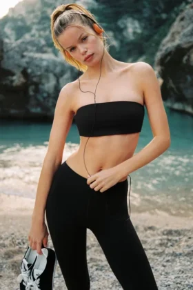 Airbrush Bandeau Sütyen - Siyah