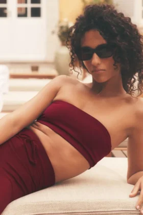 Airbrush Bandeau Sütyen - Summer Romance Red