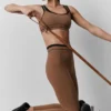 High-Waist Airbrush 7/8 Better Together Tayt - Güneşten Yanmış Kahverengi/Siyah