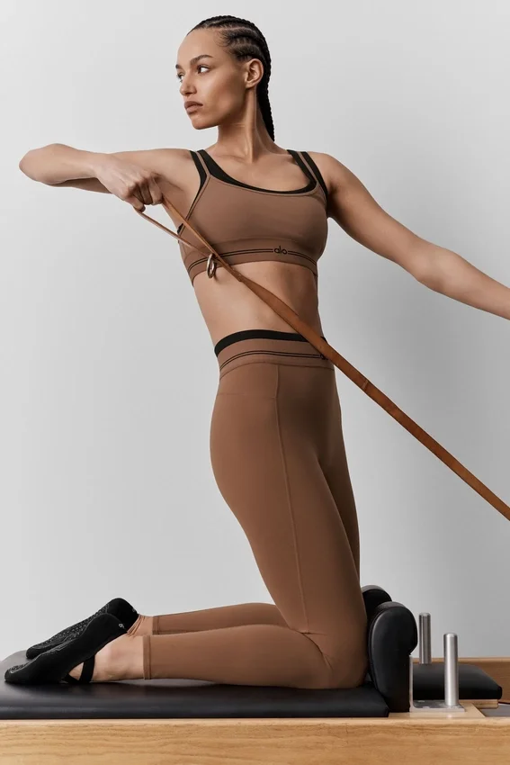 High-Waist Airbrush 7/8 Better Together Tayt - Güneşten Yanmış Kahverengi/Siyah