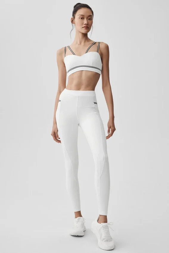High-Waist Fast Track Legging - Beyaz/Siyah