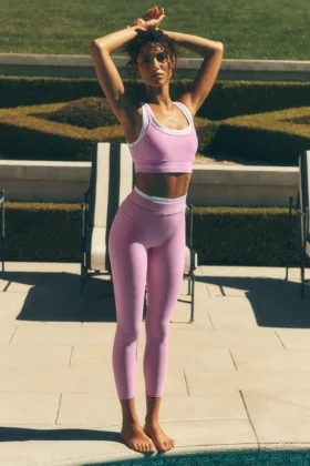 Airbrush High-Waist 7/8 Better Together Tayt - Şeker Kalpli Pembe/Beyaz