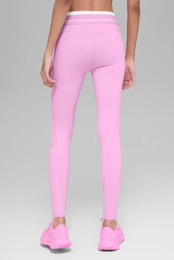 Airbrush High-Waist 7/8 Better Together Tayt - Şeker Kalpli Pembe/Beyaz