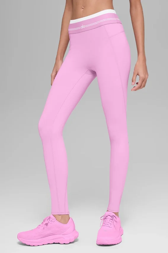 Airbrush High-Waist 7/8 Better Together Tayt - Şeker Kalpli Pembe/Beyaz