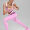 Airbrush High-Waist 7/8 Better Together Tayt - Şeker Kalpli Pembe/Beyaz