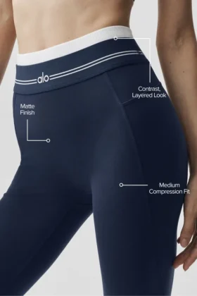 Airbrush High-Waist 7/8 Better Together Tayt – Lacivert/Beyaz