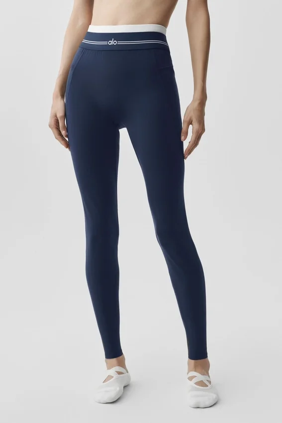 Airbrush High-Waist 7/8 Better Together Tayt - Lacivert/Beyaz