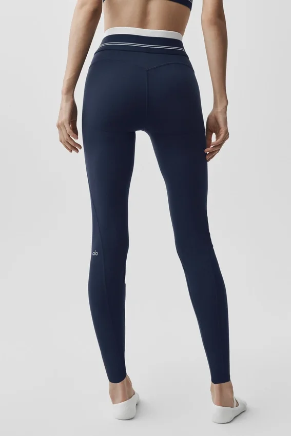 Airbrush High-Waist 7/8 Better Together Tayt - Lacivert/Beyaz