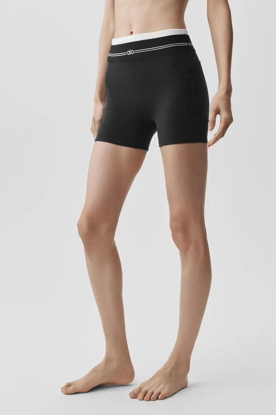 Airbrush High-Waist Better Together Şort - Siyah/Beyaz