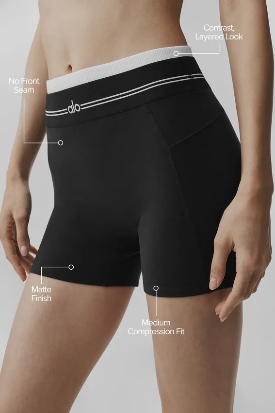 Airbrush High-Waist Better Together Şort - Siyah/Beyaz