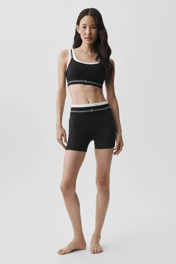 Airbrush High-Waist Better Together Şort - Siyah/Beyaz