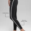 Airbrush High-Waist Race Pace 7/8 Tayt - Siyah/Beyaz