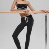 Airbrush High-Waist Race Pace 7/8 Tayt - Siyah/Beyaz