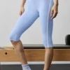Airbrush High-Waist Race Pace Kapri - Açık Provence Mavisi/Beyaz