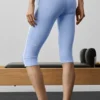 Airbrush High-Waist Race Pace Kapri - Açık Provence Mavisi/Beyaz