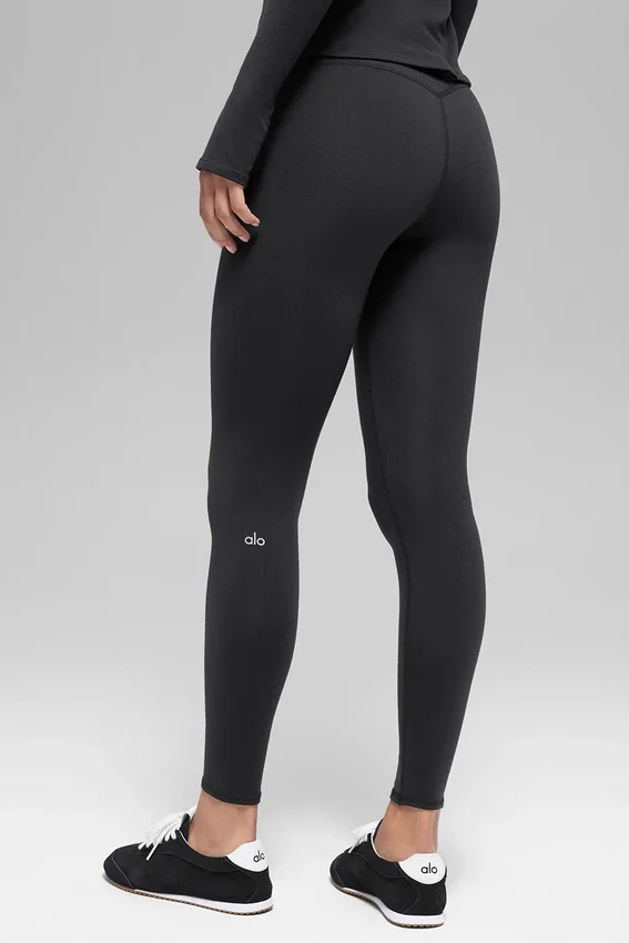 Airbrush Kışlık Sıcak High-Waist Nocturne Tayt - Siyah