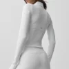 Airbrush Korsaj Tam Fermuarlı Ceket - Beyaz