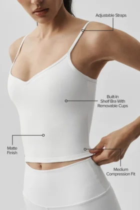 Airbrush Refined Sütyenli Tank Top – Beyaz