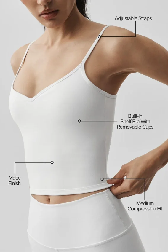Airbrush Refined Sütyenli Tank Top - Beyaz