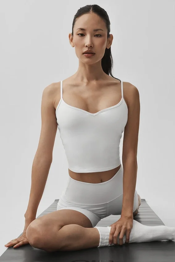 Airbrush Refined Sütyenli Tank Top - Beyaz