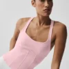 Airbrush Sparks Fly Korsajlı Tank Top - Vintage Pembe