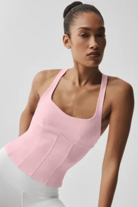 Airbrush Sparks Fly Korsajlı Tank Top – Vintage Pembe