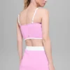 Airbrush Streamlined Sütyenli Tank Top - Şeker Kalpli Pembe/Beyaz