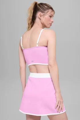 Airbrush Streamlined Sütyenli Tank Top – Şeker Kalpli Pembe/Beyaz