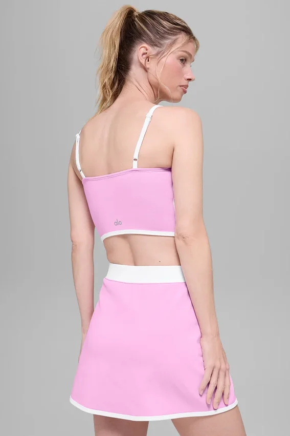 Airbrush Streamlined Sütyenli Tank Top - Şeker Kalpli Pembe/Beyaz