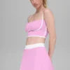 Airbrush Streamlined Sütyenli Tank Top - Şeker Kalpli Pembe/Beyaz