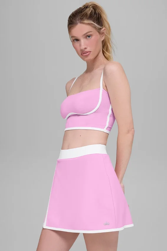 Airbrush Streamlined Sütyenli Tank Top - Şeker Kalpli Pembe/Beyaz