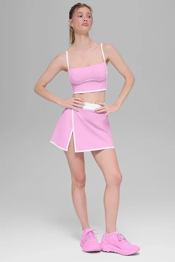 Airbrush Streamlined Sütyenli Tank Top - Şeker Kalpli Pembe/Beyaz