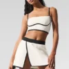 Airbrush Streamlined Sütyenli Tank Top - Fildişi/Siyah