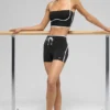 Airbrush Streamlined Sütyenli Tank Top - Siyah/Beyaz