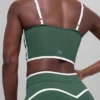 Airbrush Streamlined Sütyenli Tank Top - Yonca Yeşili/Beyaz