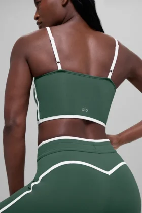 Airbrush Streamlined Sütyenli Tank Top – Yonca Yeşili/Beyaz