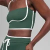 Airbrush Streamlined Sütyenli Tank Top - Yonca Yeşili/Beyaz