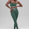 Airbrush Streamlined Sütyenli Tank Top - Yonca Yeşili/Beyaz