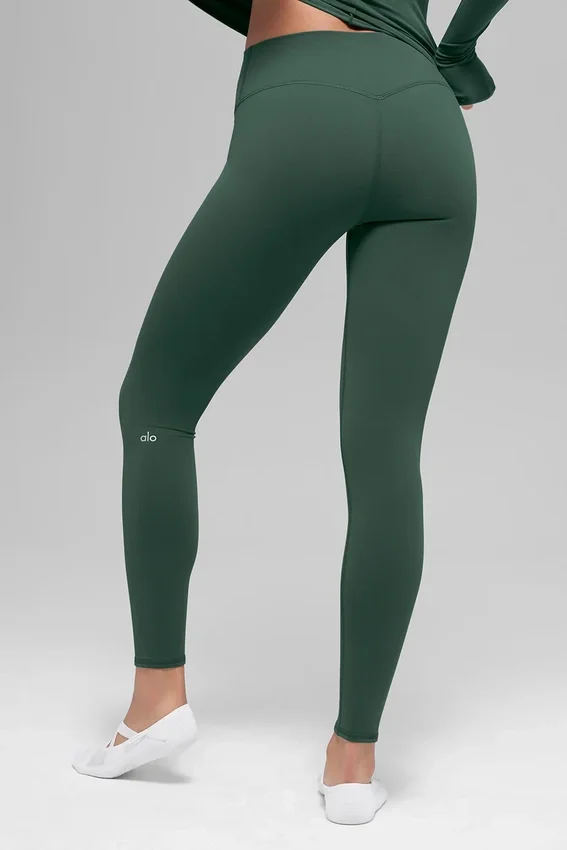 Airbrush Winter Warm High-Waist Nocturne Tayt - Clover Green